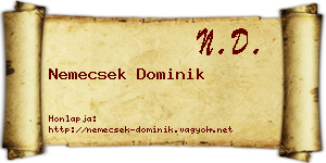 Nemecsek Dominik névjegykártya